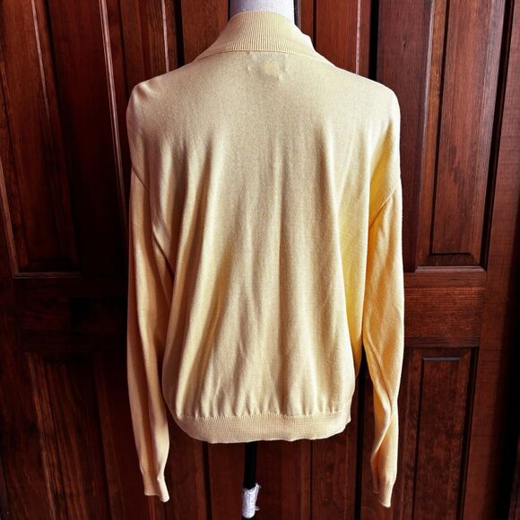Pendleton Yellow Long Sleeve Sweater Women's Size XL Cotton Pullover Made in USA - Picture 3 of 8